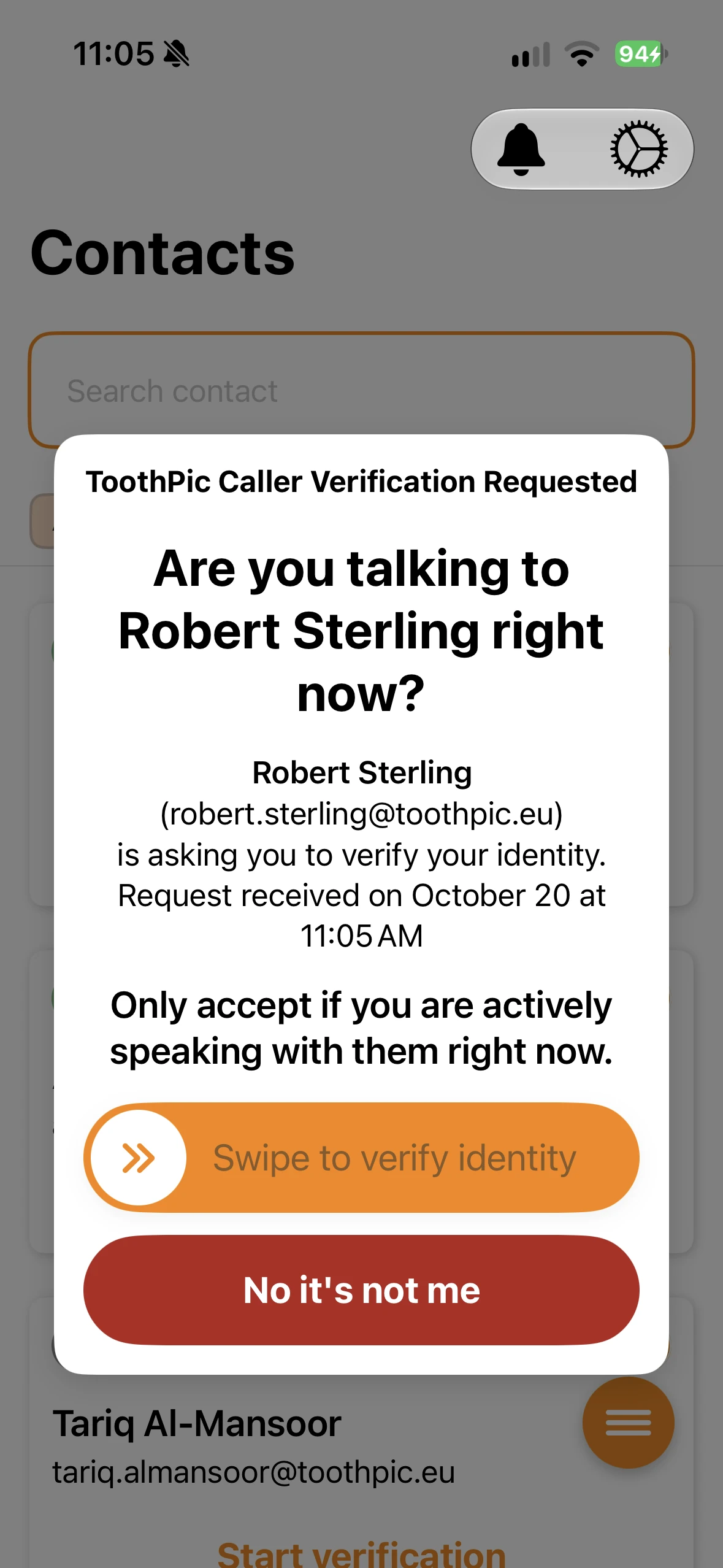 Step 4: Confirm request